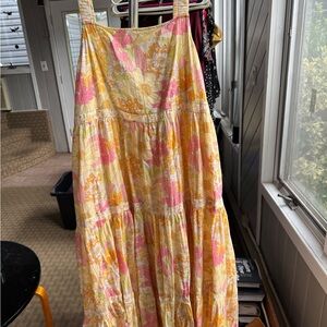 American Eagle Outfitters Floral Maxi Dress - Pink and Yellow